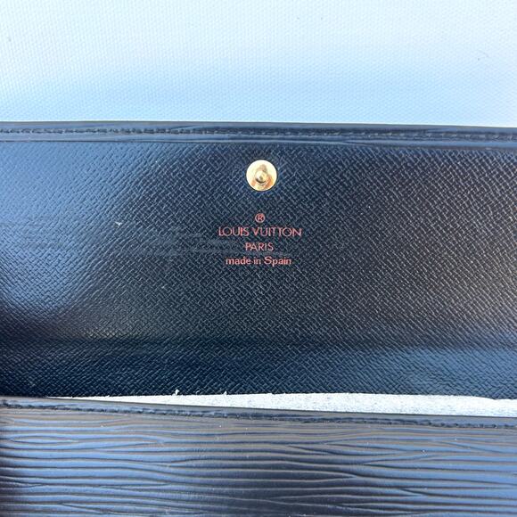 Louis Vuitton Epi Porte Tresor Black Wallet Tri-Fold Vintage Leather Designer LV - Picture 4 of 12